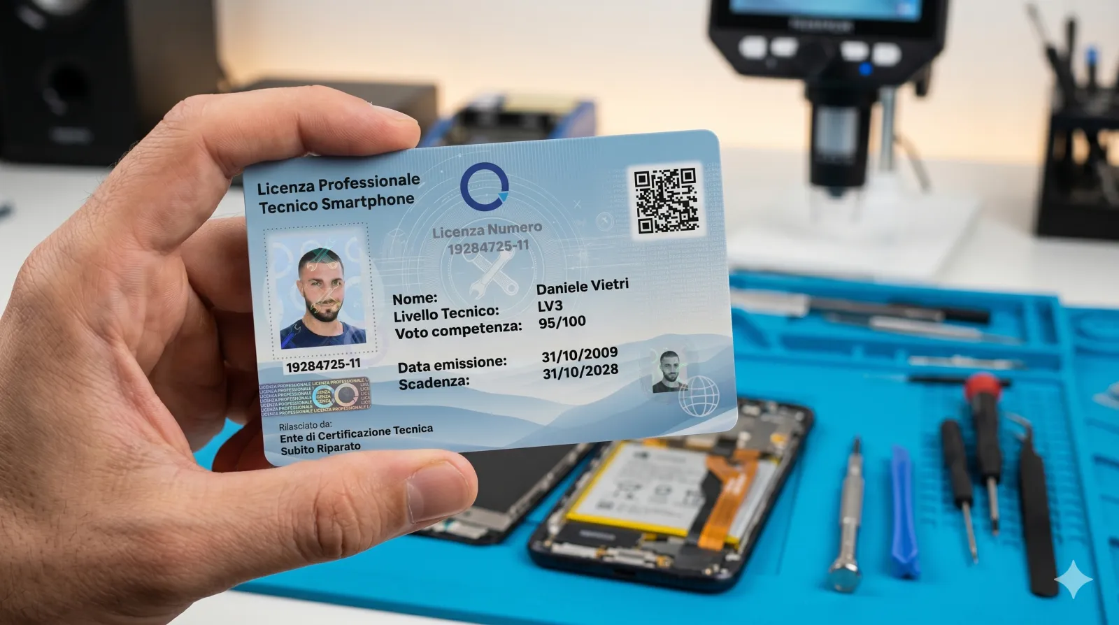 Licenza professionale Tecnico Smartphone — esempio reale in laboratorio