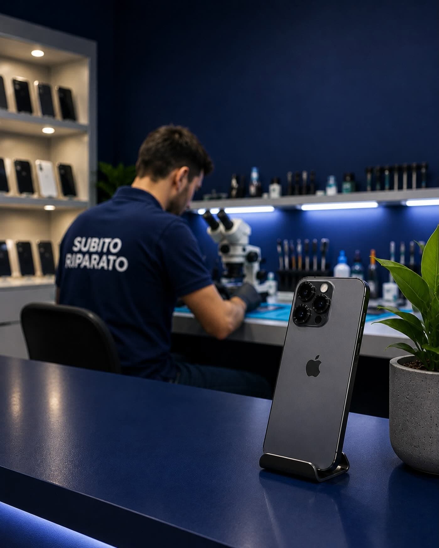 Banco di lavoro del laboratorio Subito Riparato, ambiente controllato per le riparazioni